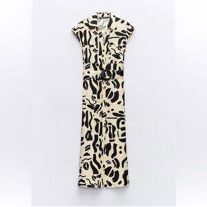 Zara Printed Midi Shirt Dress - new with tags